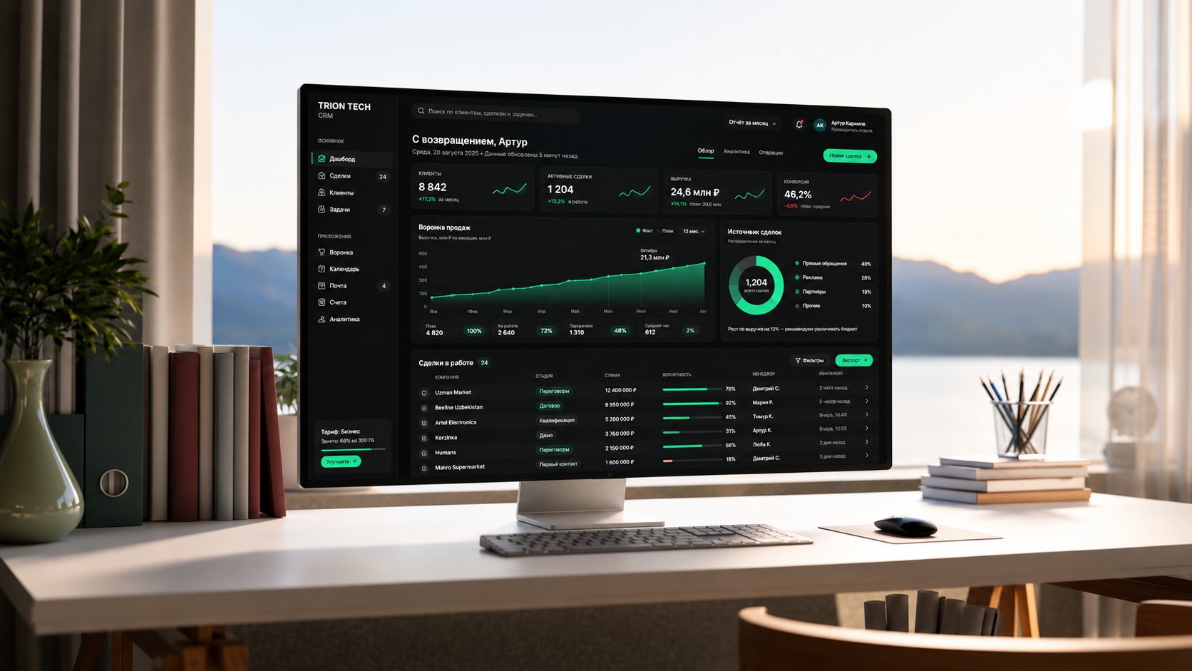 TRION CRM на мониторе
